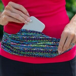 Bandi Wear Pocketed‎ Run Belt OS Confetti Multicolor Black Dot